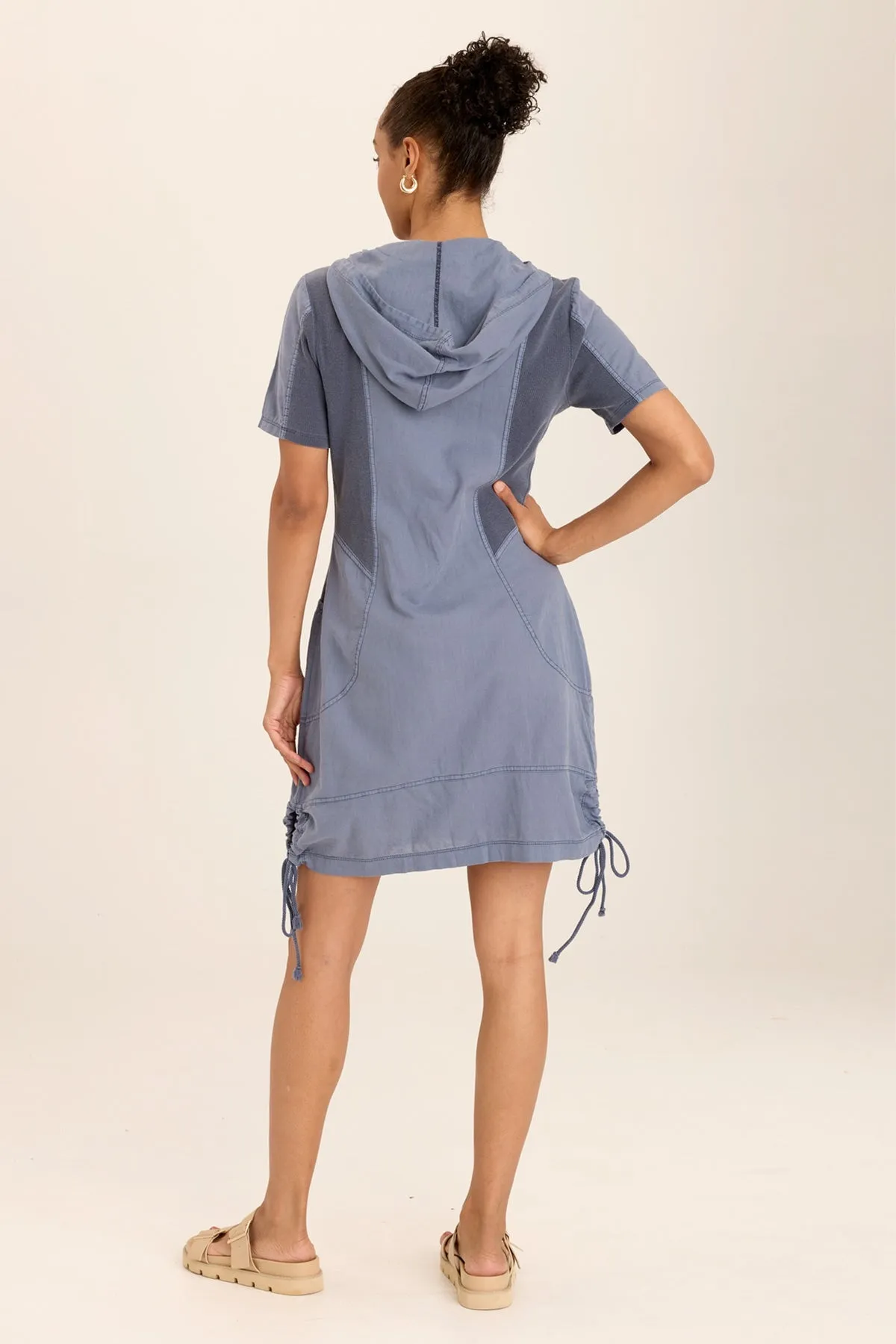 Lenchen Linen/Stretch Hooded Mini Jacket-Dress