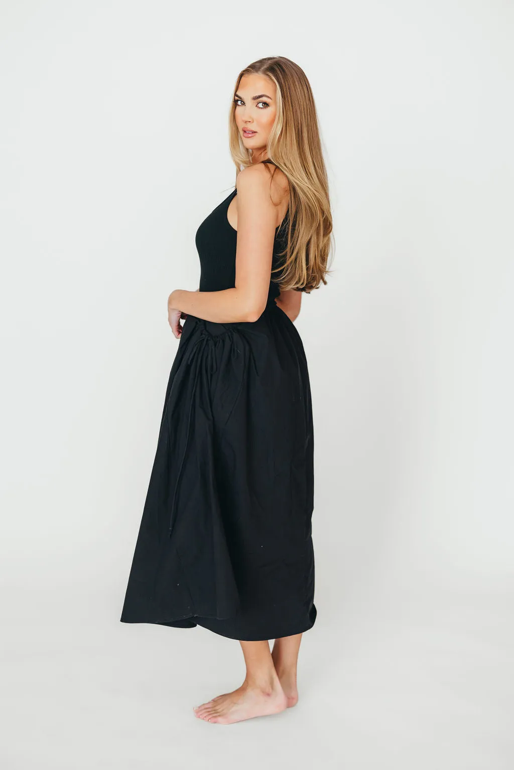 Lucca Midi Dress in Black