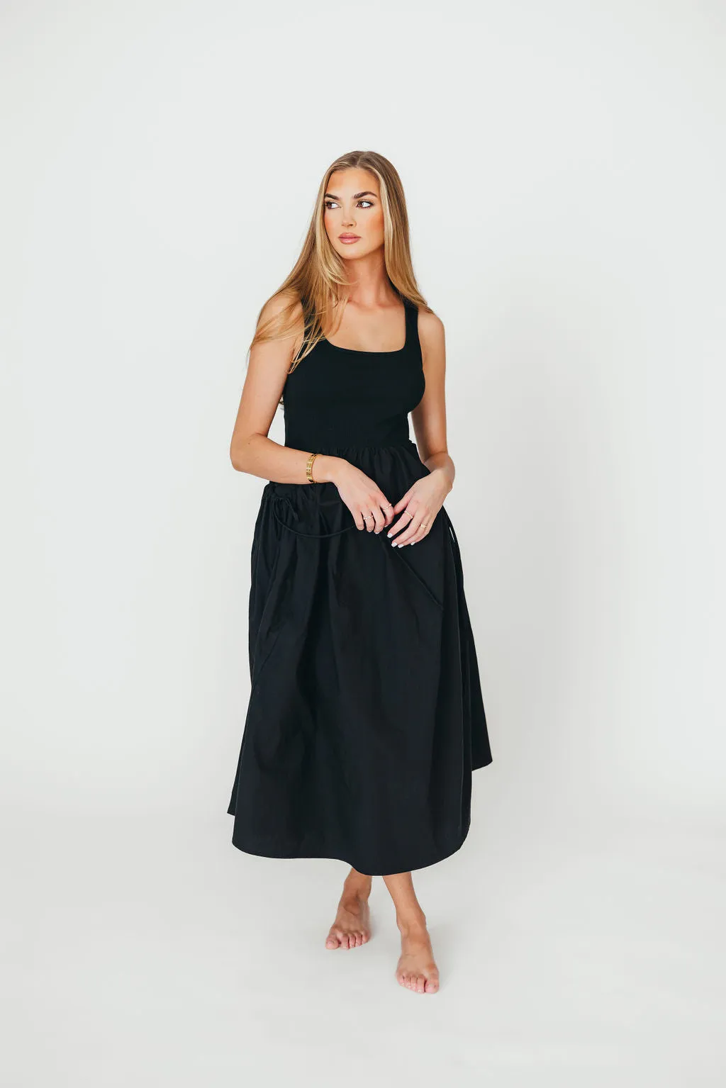 Lucca Midi Dress in Black