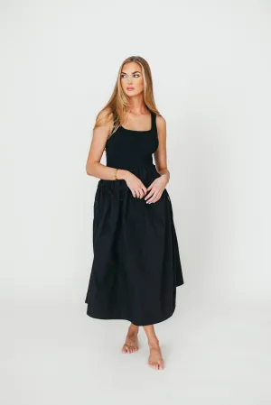 Lucca Midi Dress in Black