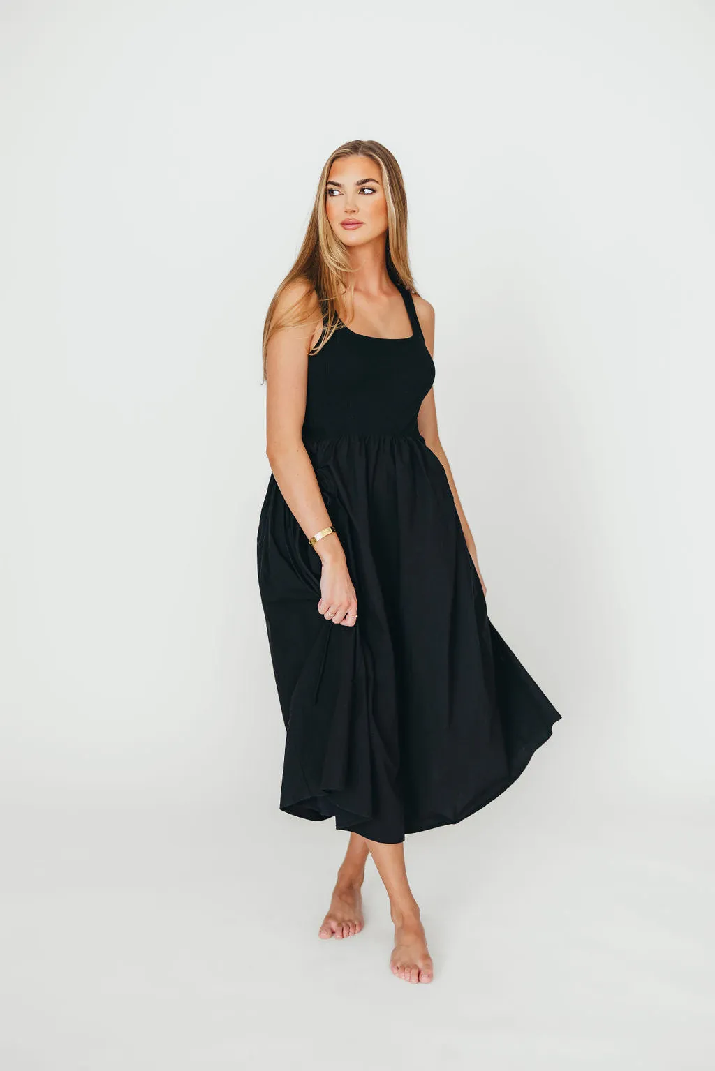 Lucca Midi Dress in Black