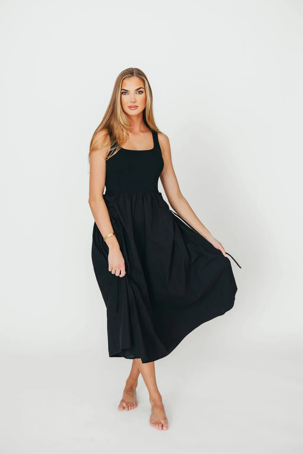 Lucca Midi Dress in Black