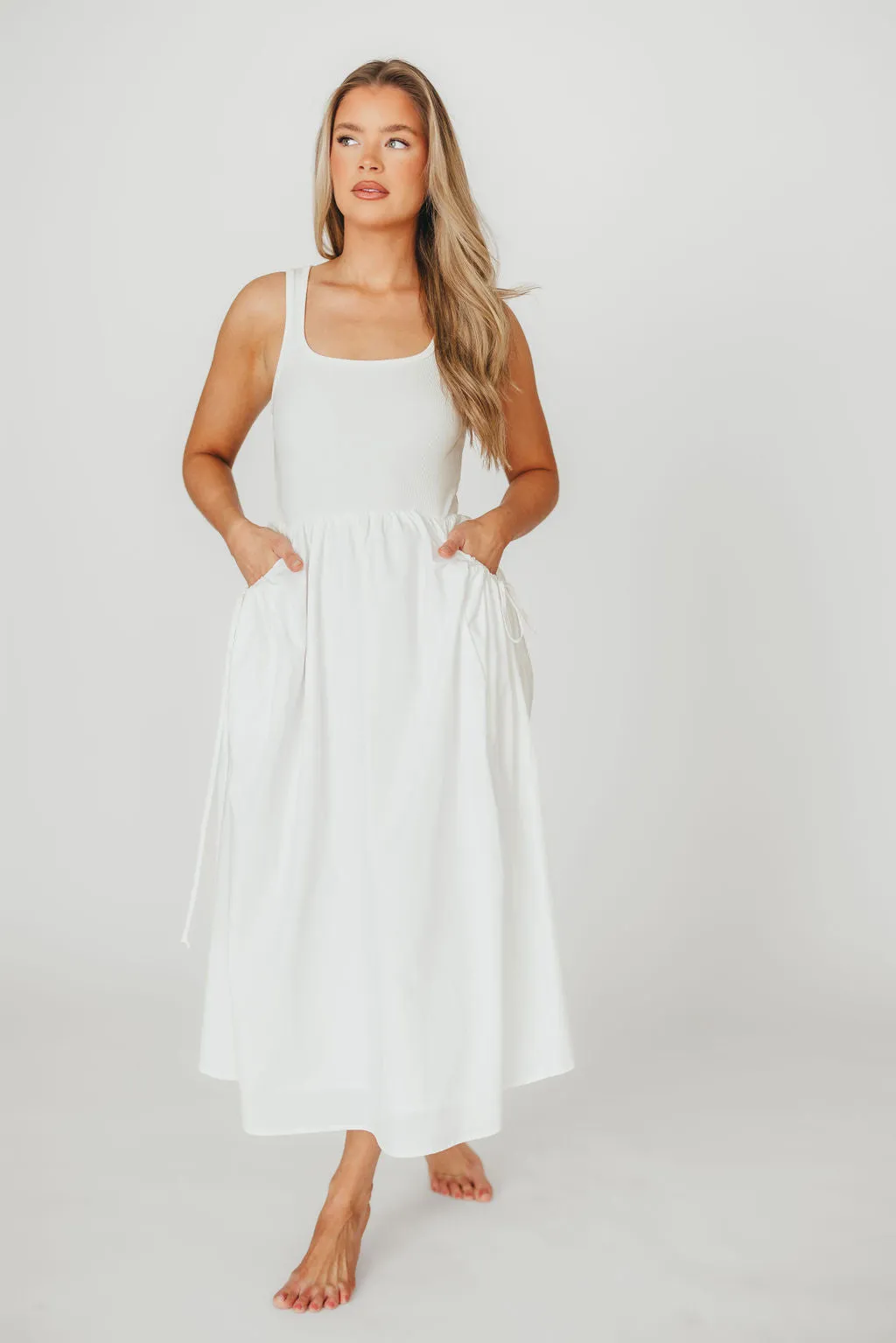 Lucca Midi Dress in Off-White