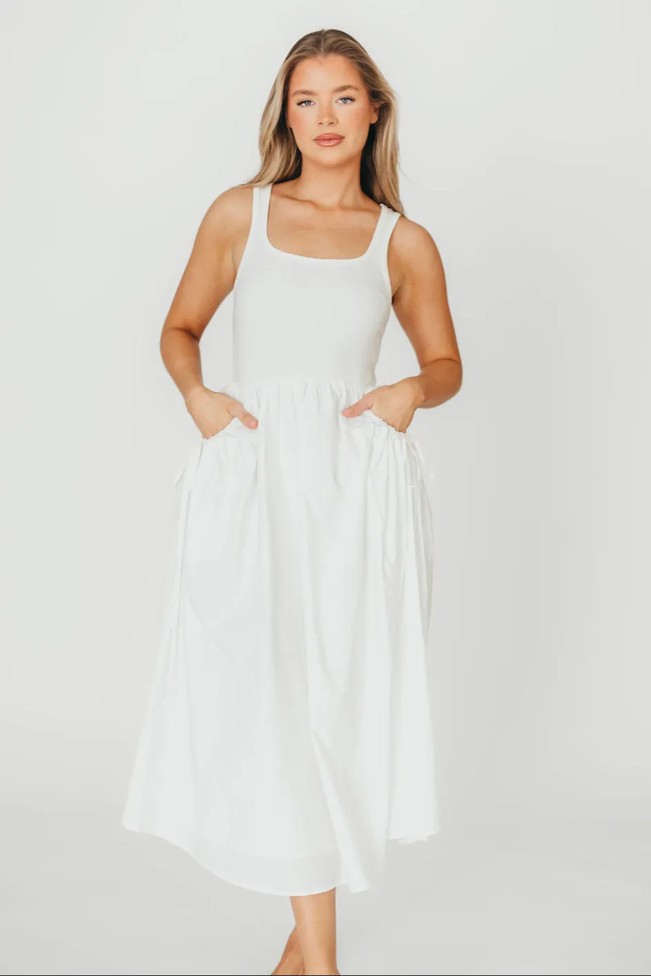 Lucca Midi Dress in Off-White