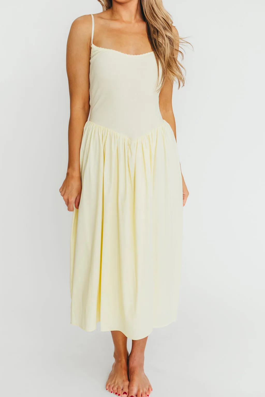 Lucy Midi Dress in Yellow