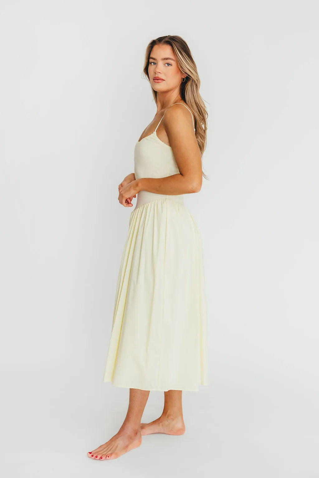 Lucy Midi Dress in Yellow