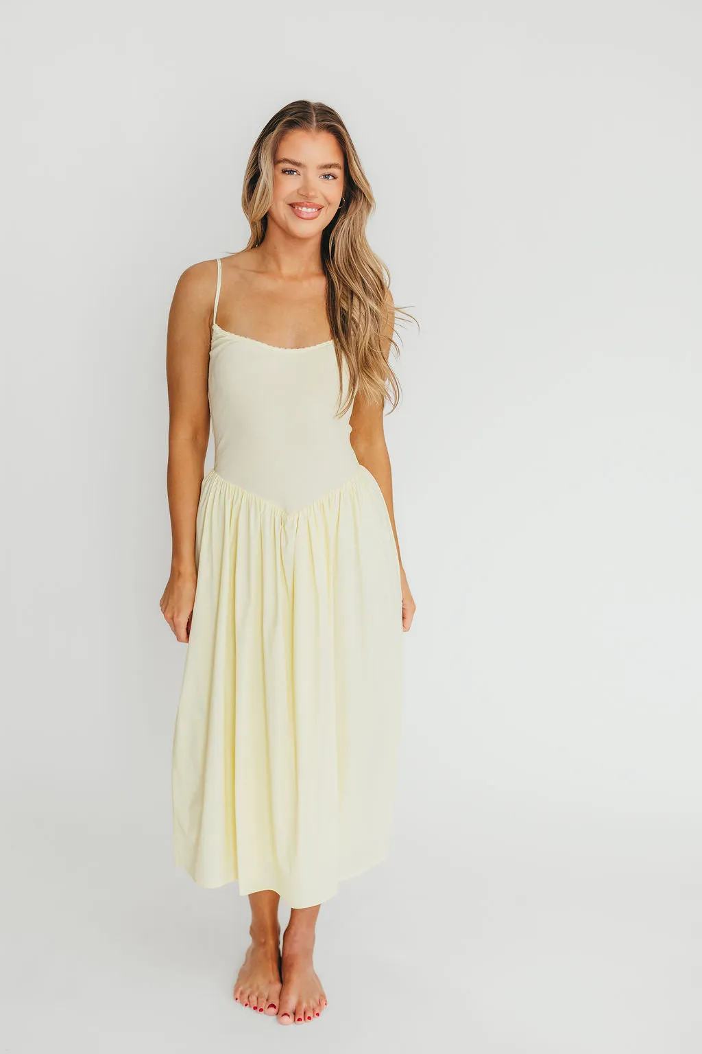 Lucy Midi Dress in Yellow
