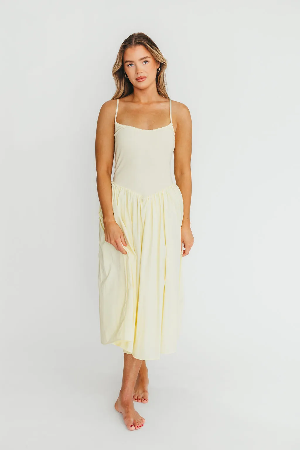 Lucy Midi Dress in Yellow