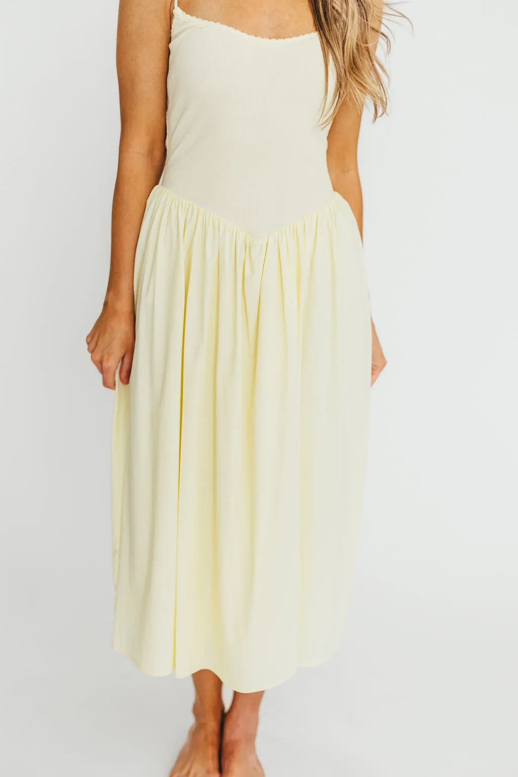 Lucy Midi Dress in Yellow