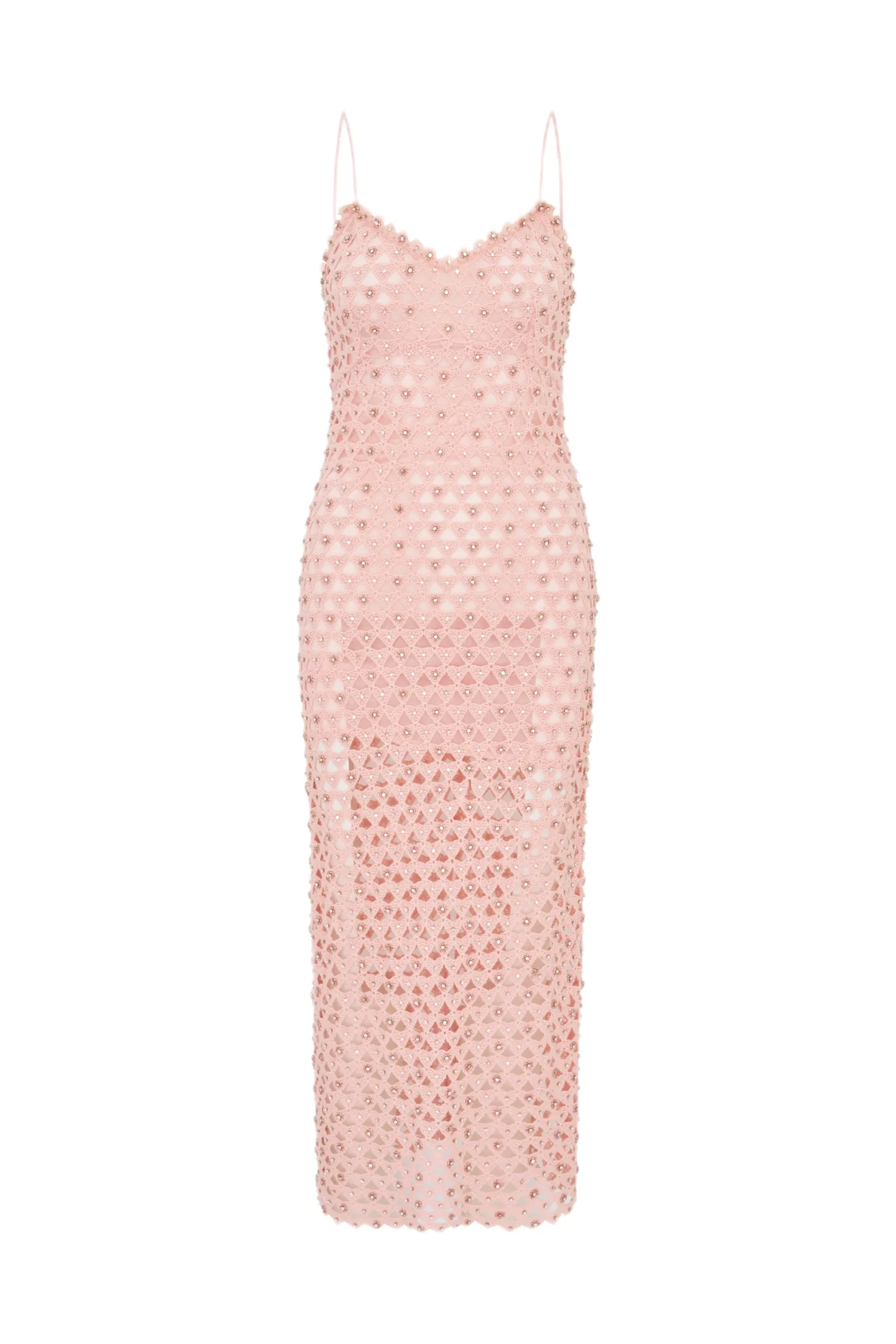 Lunaria Rhinestone Cotton Lace Maxi Dress