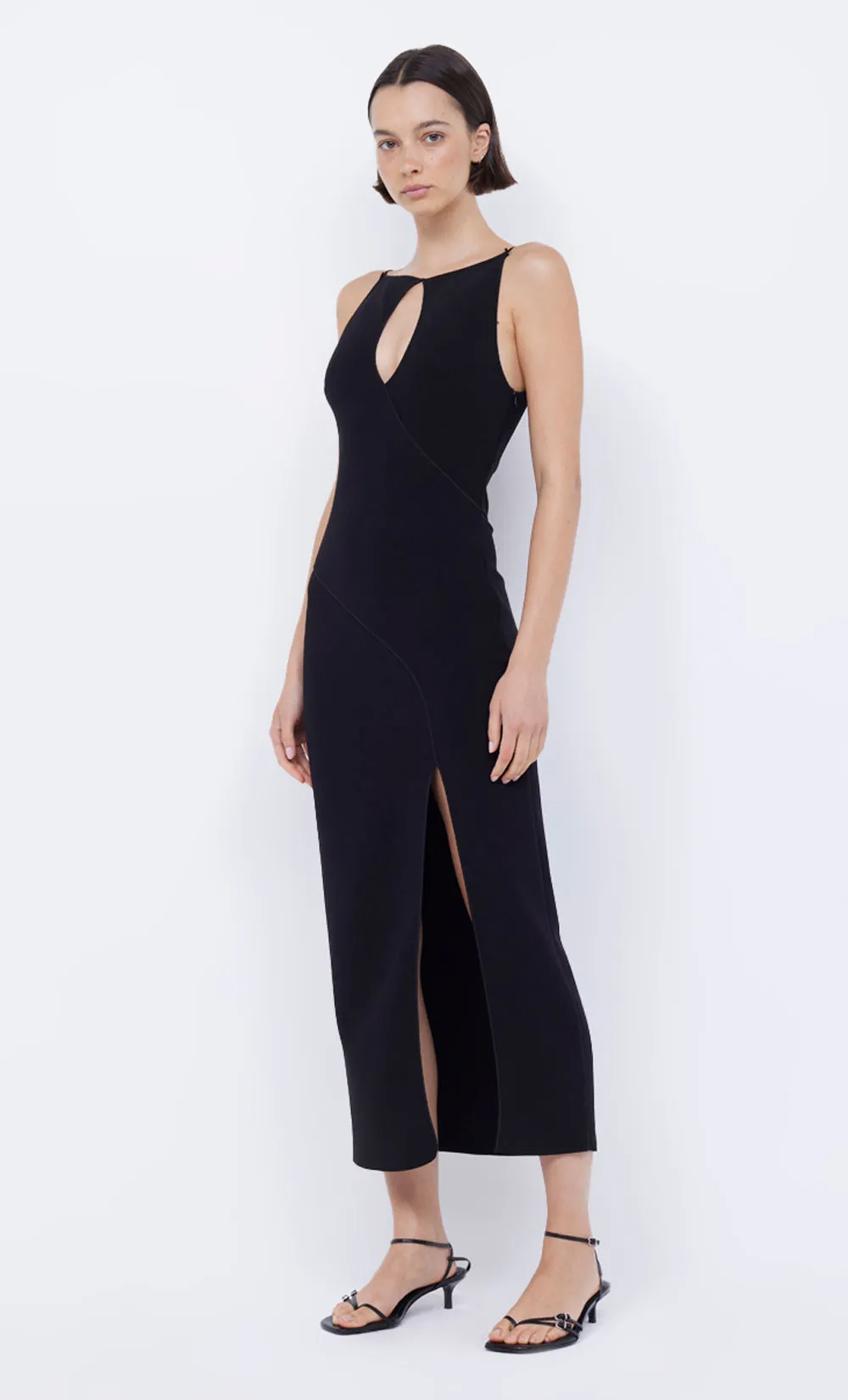 MARIELLE SPLIT DRESS - BLACK