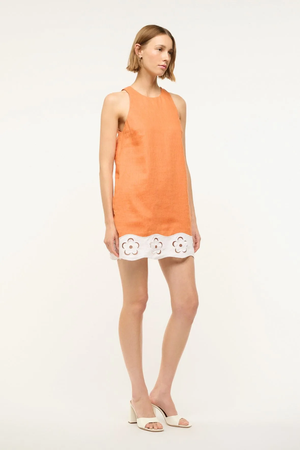 MIKA LINEN DRESS | APRICOT WHITE