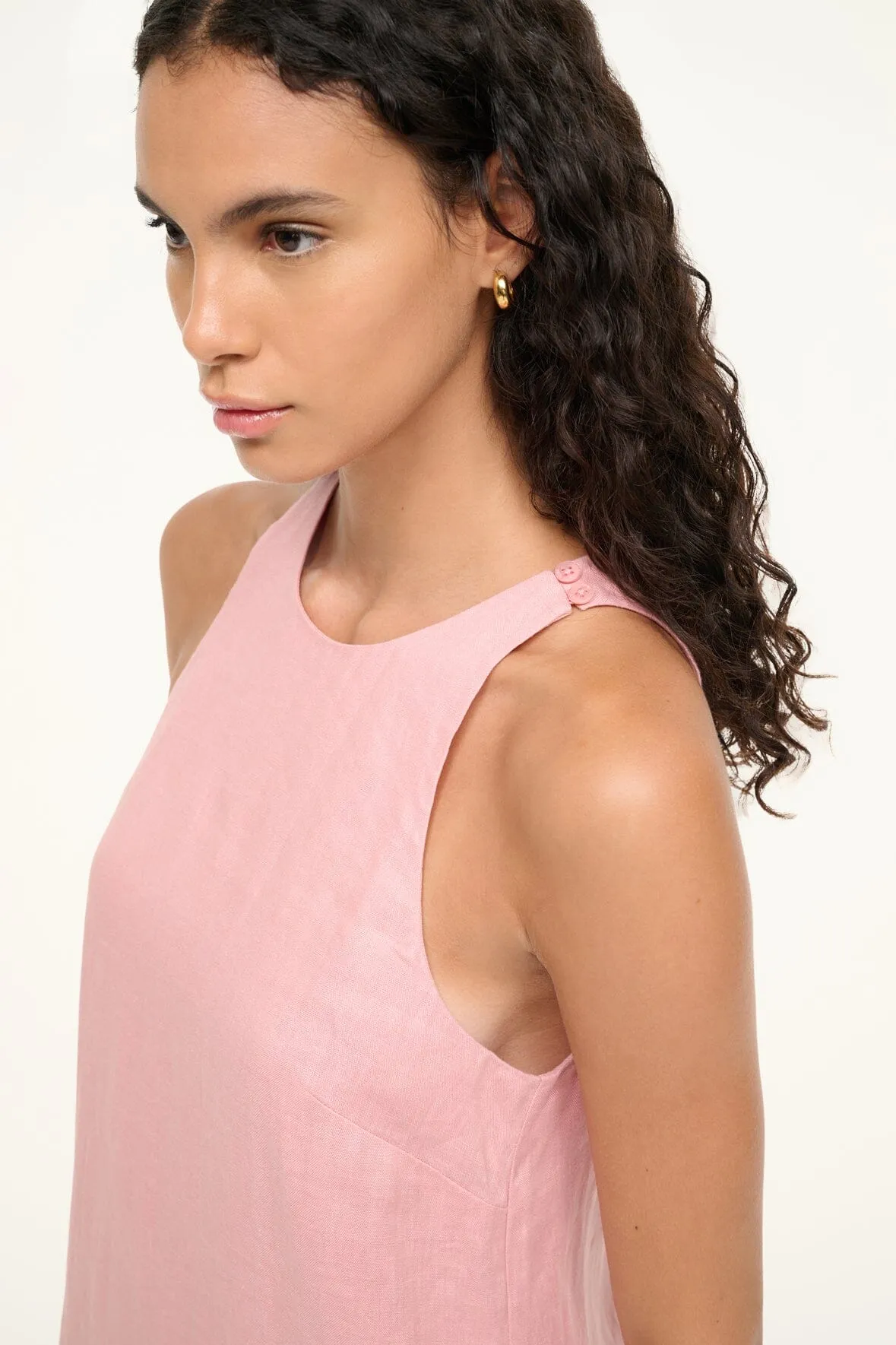 MIKA LINEN DRESS | FADED BLUSH WHITE