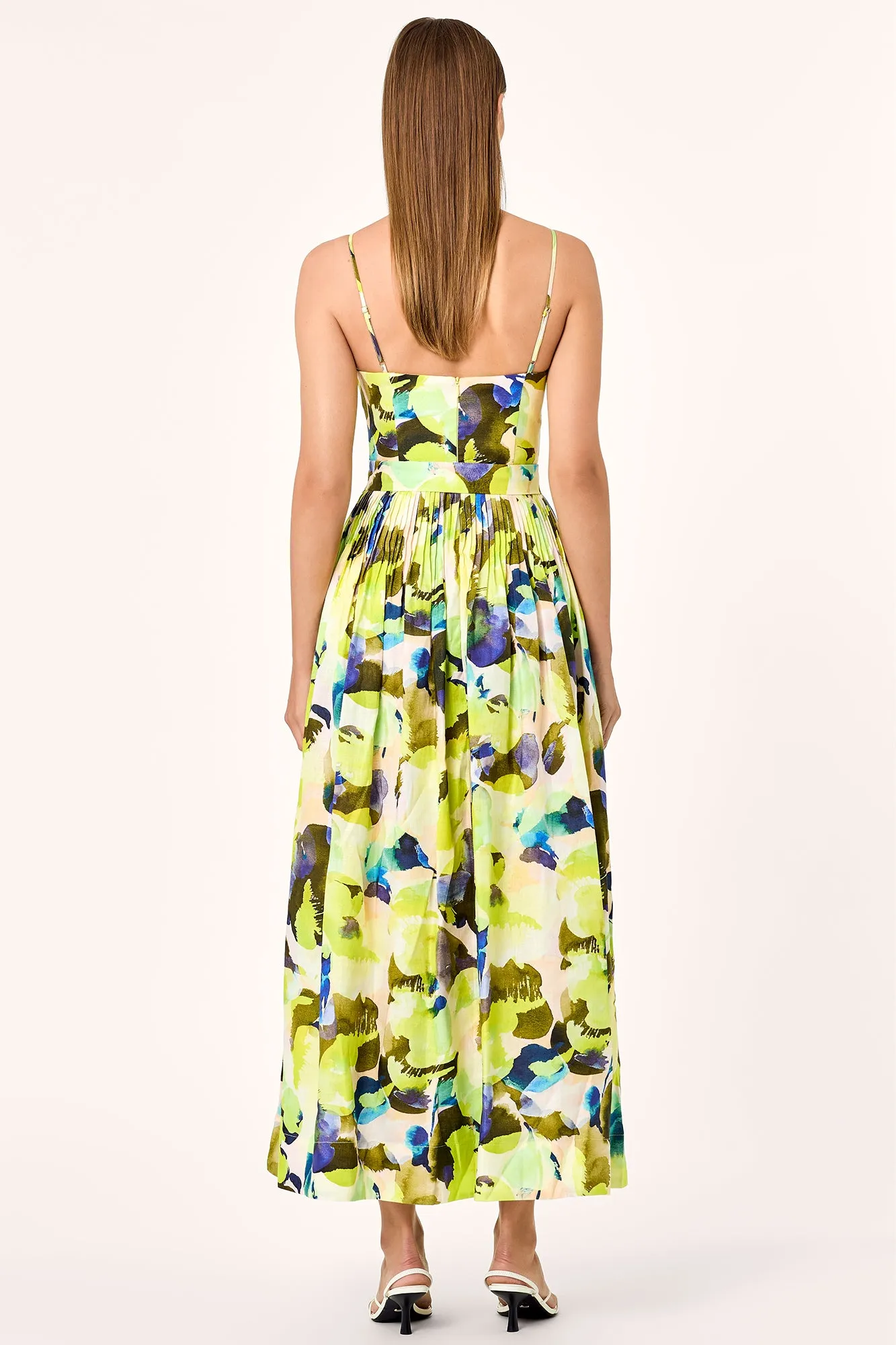 Mireille Dress - Limeade Blur Print