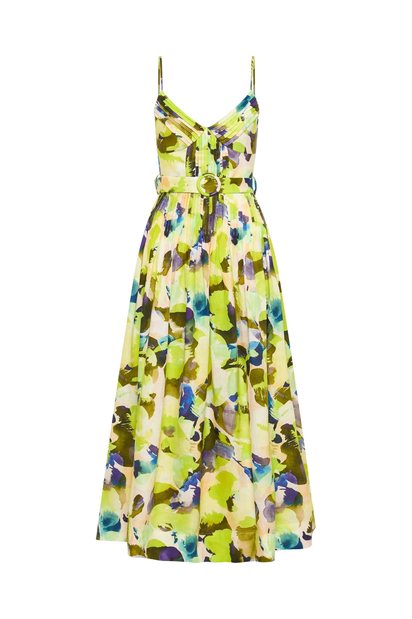 Mireille Dress - Limeade Blur Print