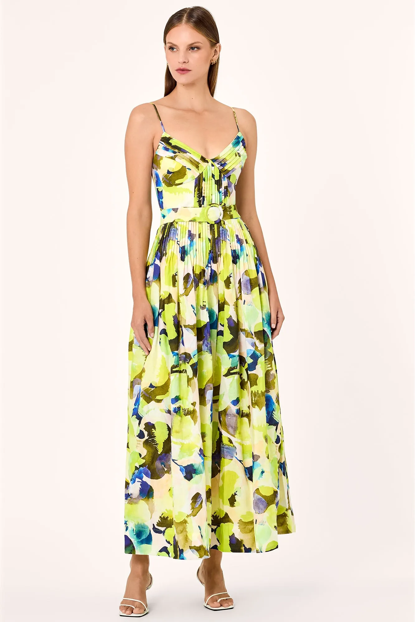 Mireille Dress - Limeade Blur Print