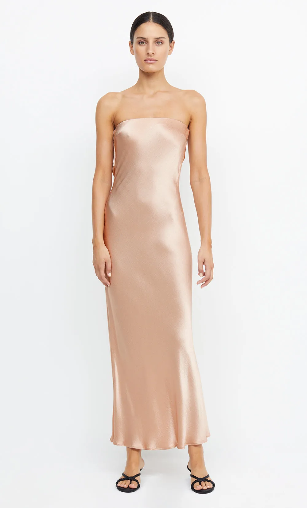 MOON DANCE STRAPLESS DRESS - ROSE GOLD