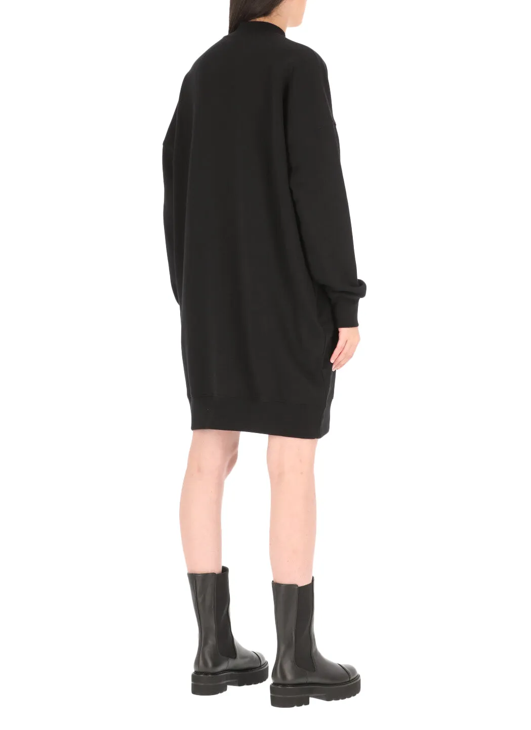 MSGM Logo Printed Mock-Neck Sweatshirt Dress
