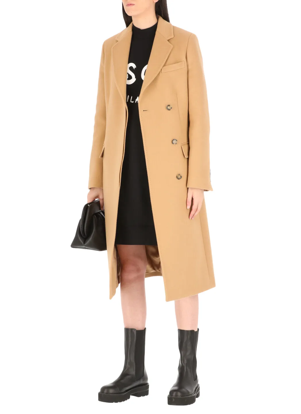 MSGM Logo Printed Mock-Neck Sweatshirt Dress