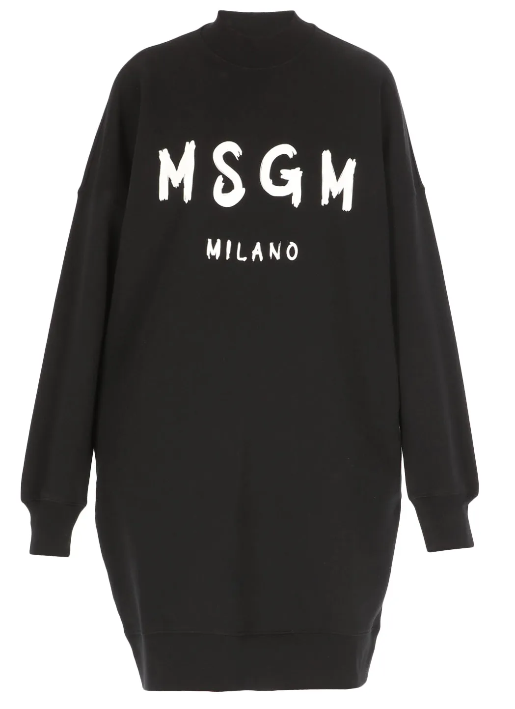 MSGM Logo Printed Mock-Neck Sweatshirt Dress