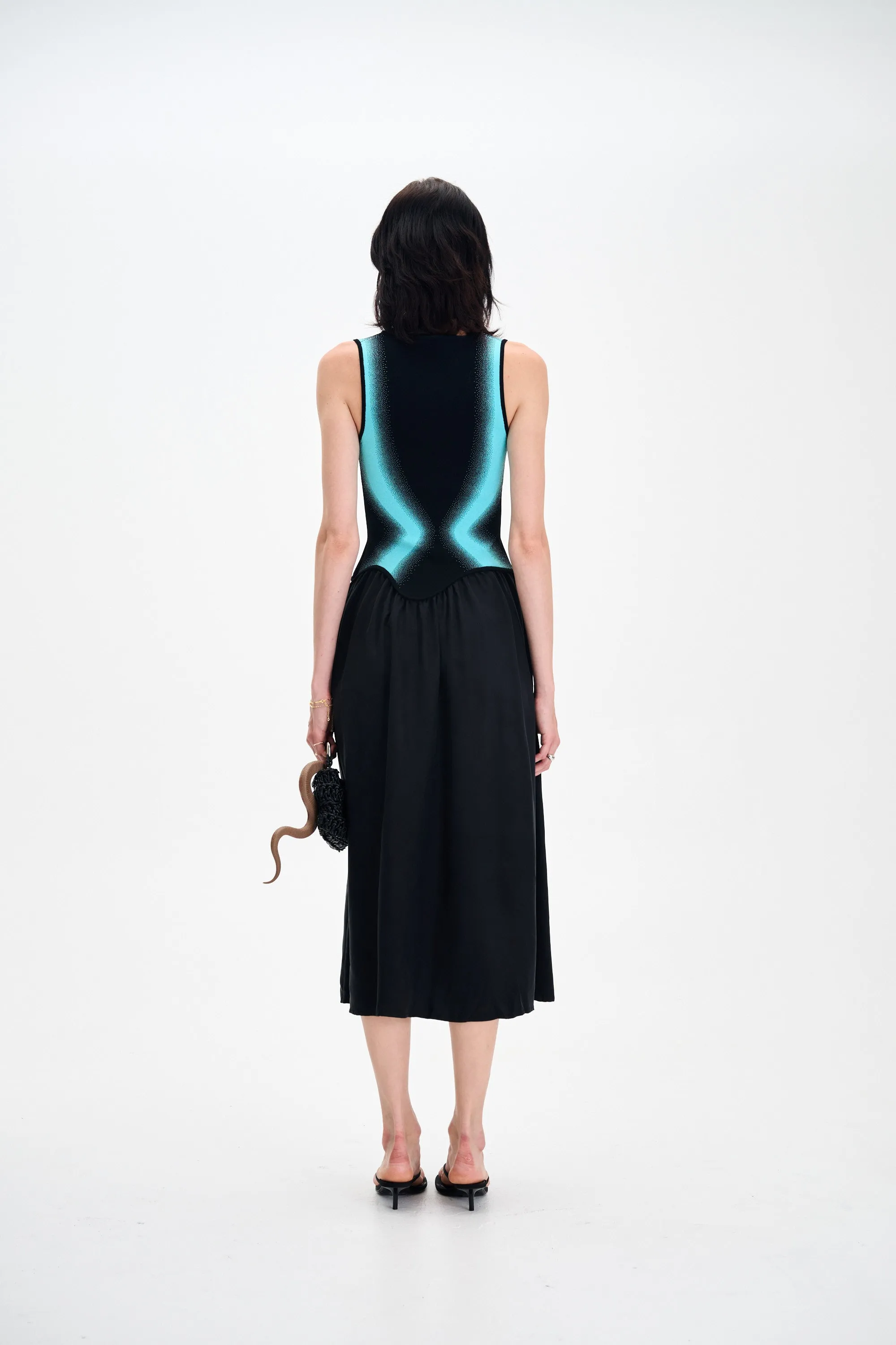 NAGINI MIXED MEDIA DRESS