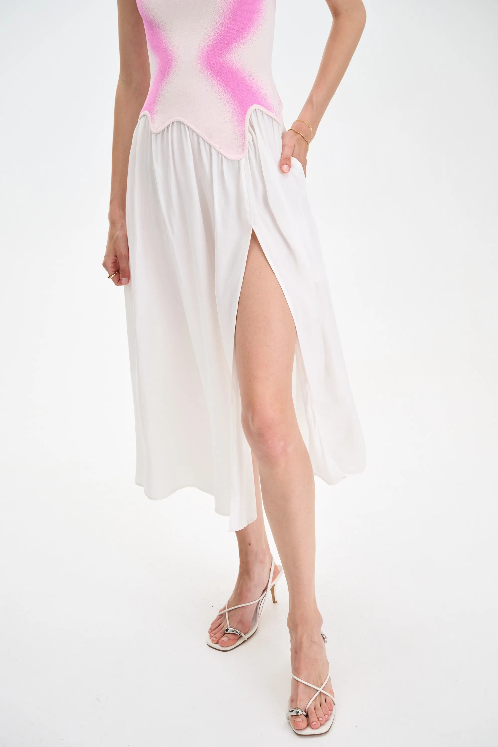 NAGINI MIXED MEDIA DRESS