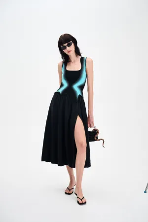 NAGINI MIXED MEDIA DRESS