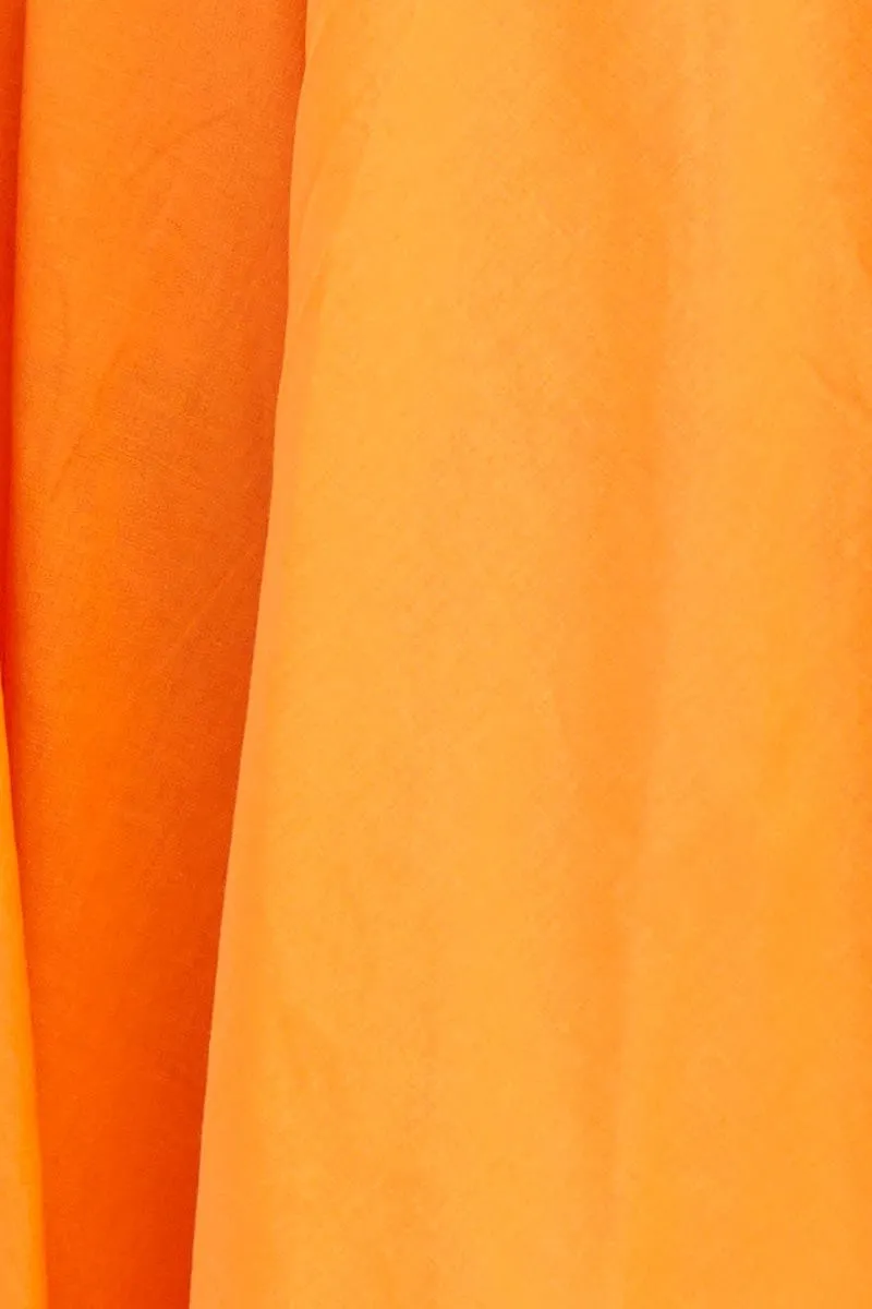 Orange A Line Dress Midi
