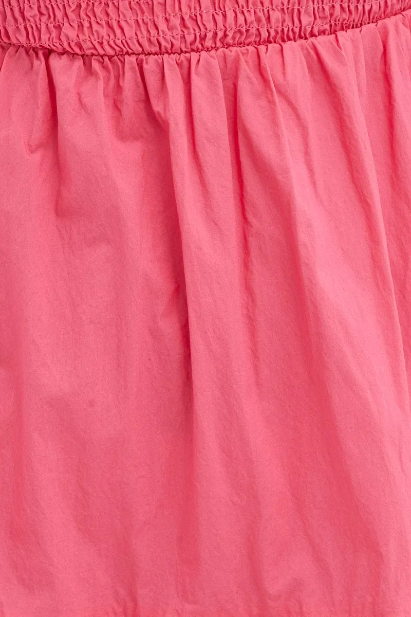 Pink Maxi Dress One Shoulder