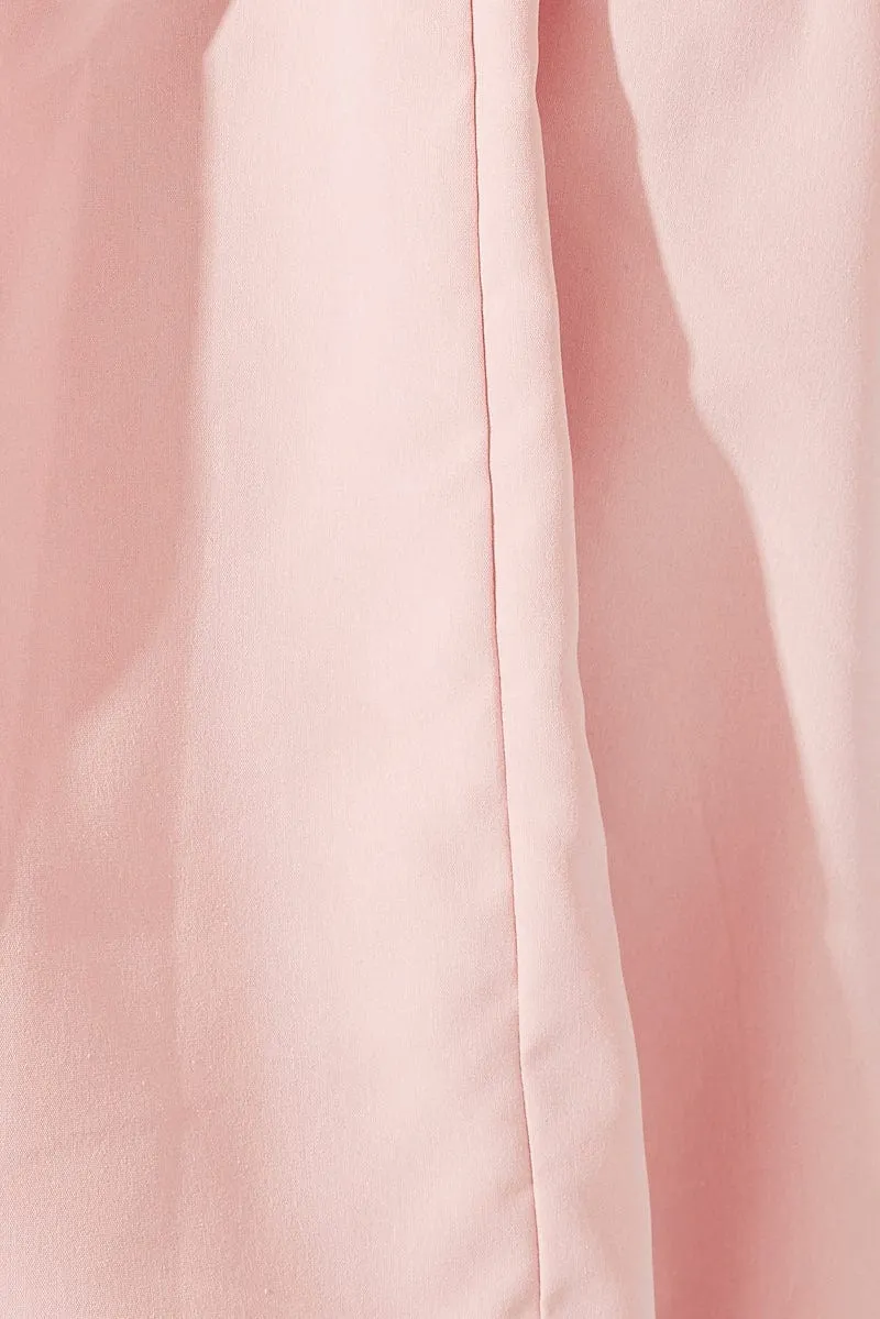 Pink Puffball Dress Statement Plunge Mini Dress