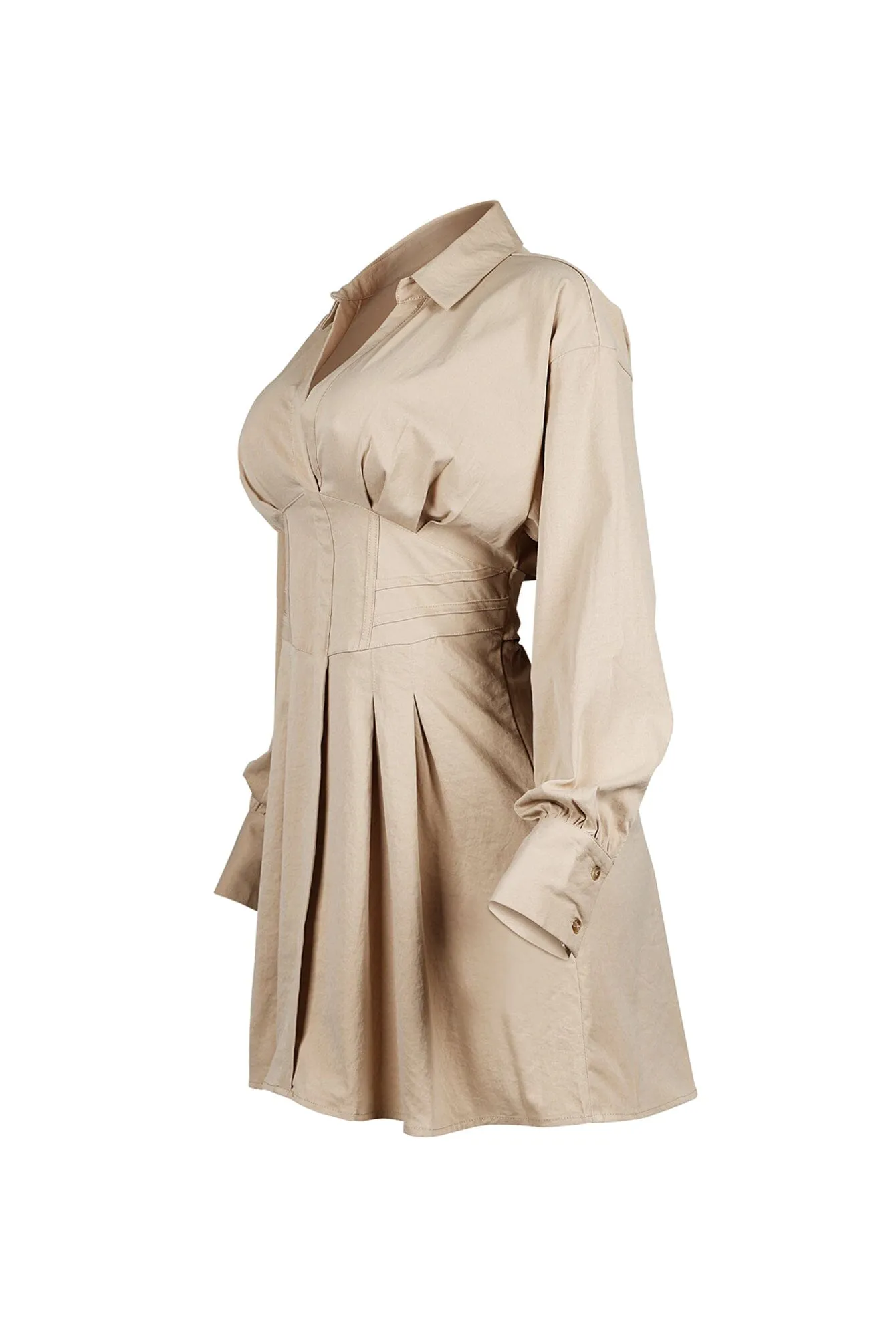 Poised Back Corset Shirt Mini Dress