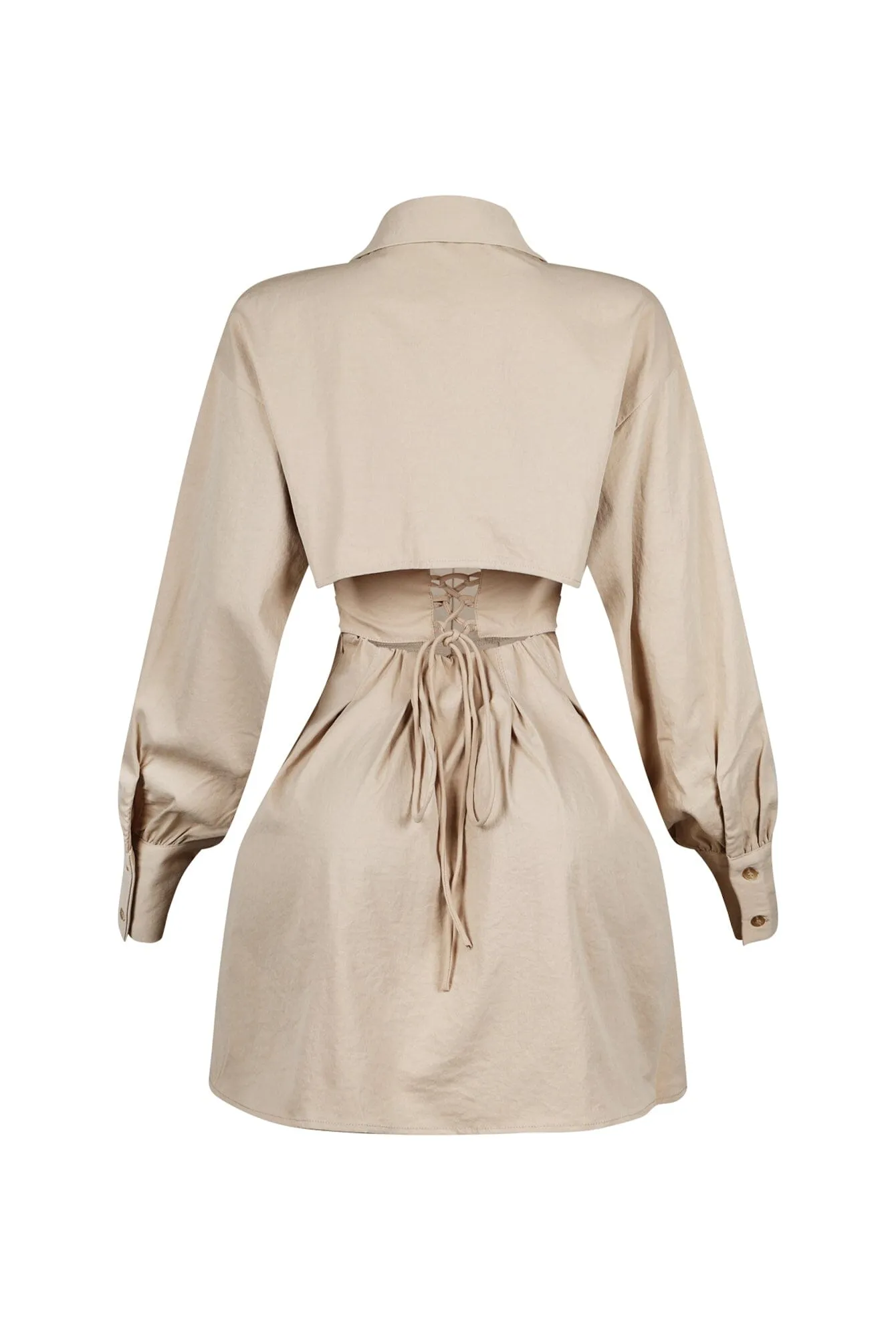 Poised Back Corset Shirt Mini Dress