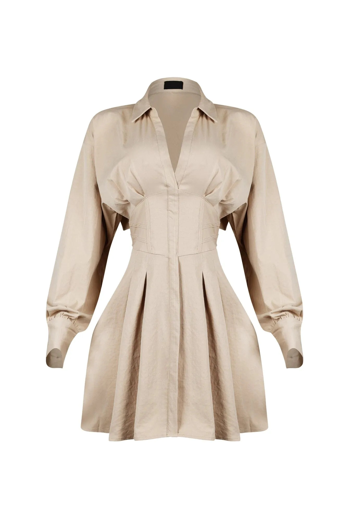 Poised Back Corset Shirt Mini Dress