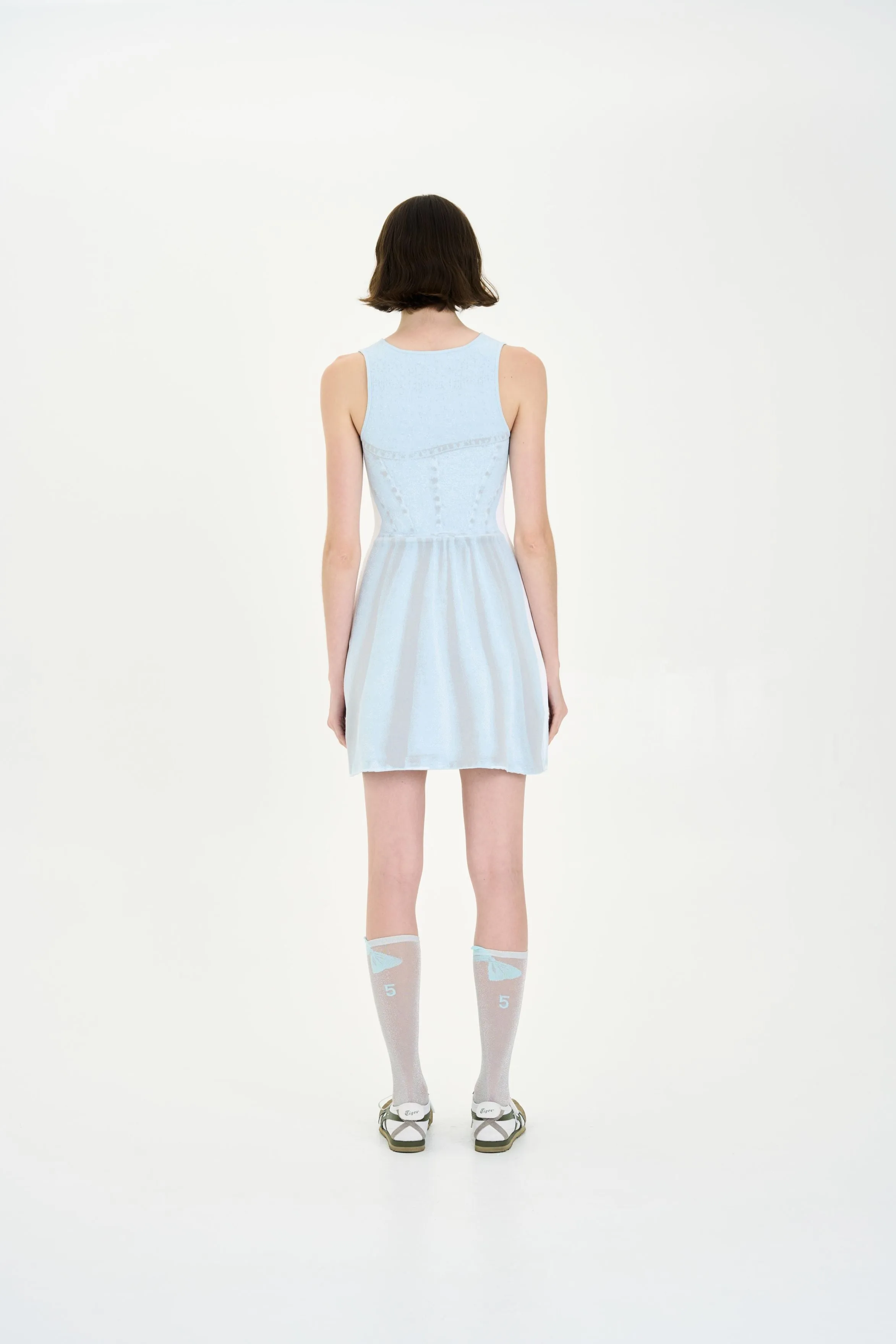 POPPY DENIM PRINT MINI TANK DRESS