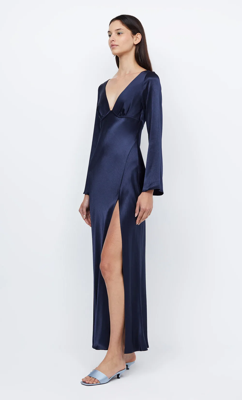 REN LONG SLEEVE MAXI DRESS - INK