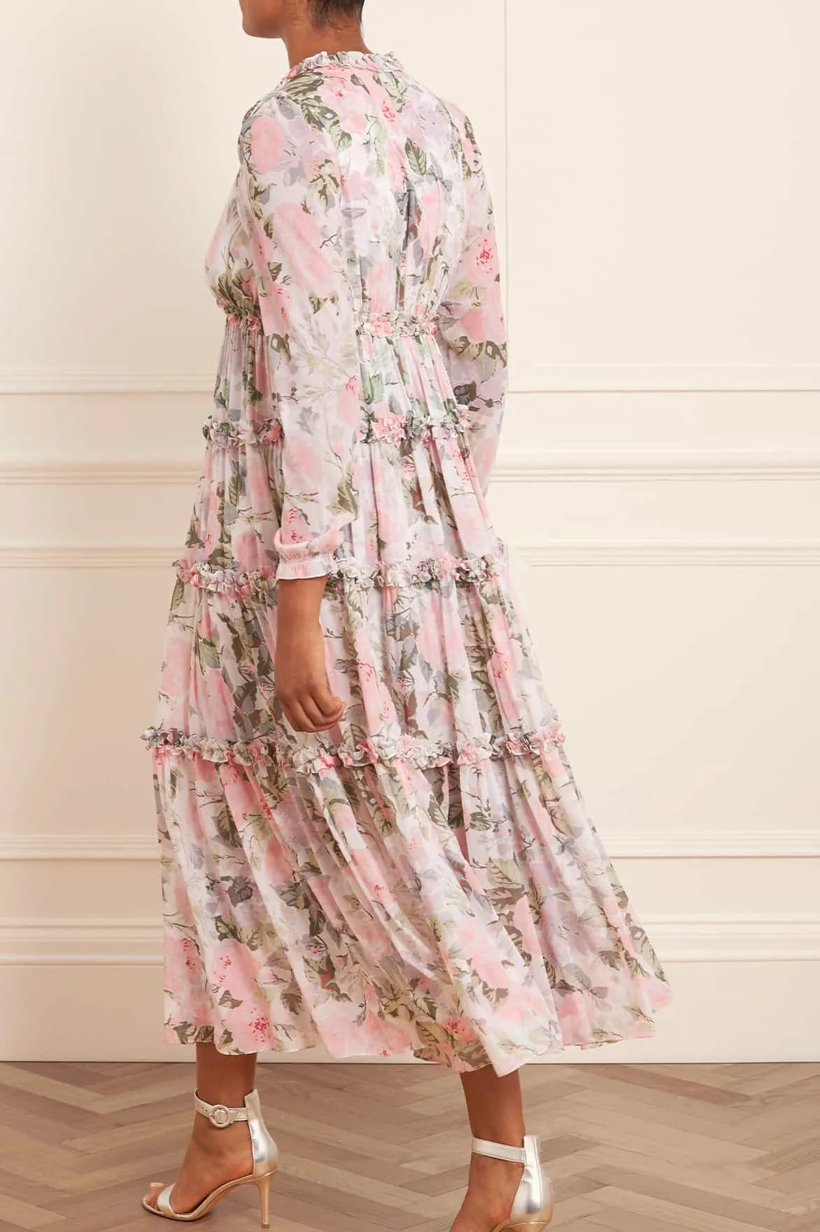 Rose Powder Chiffon Ankle Gown