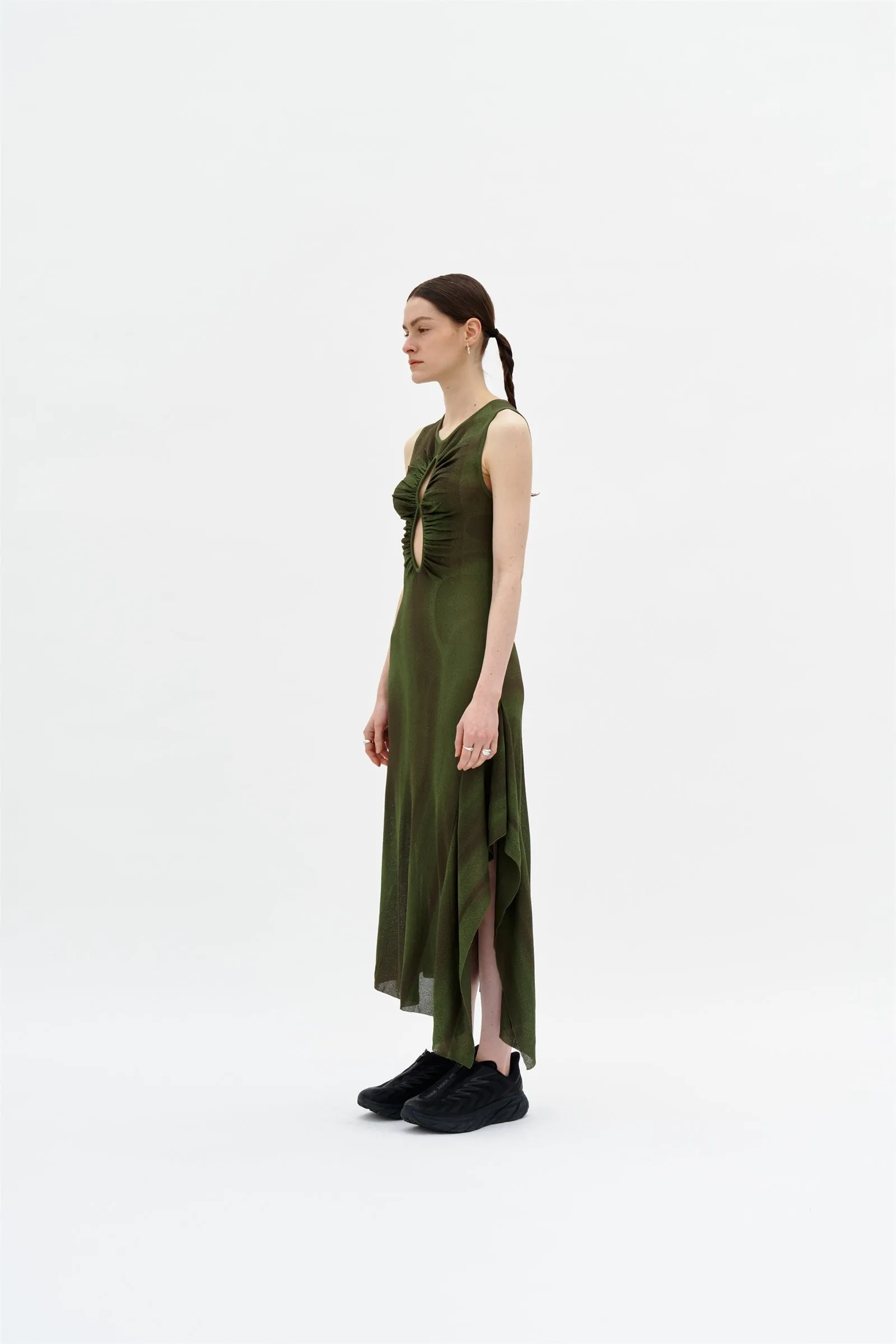 ROSIE RUCHED SHEER TANK DRESS