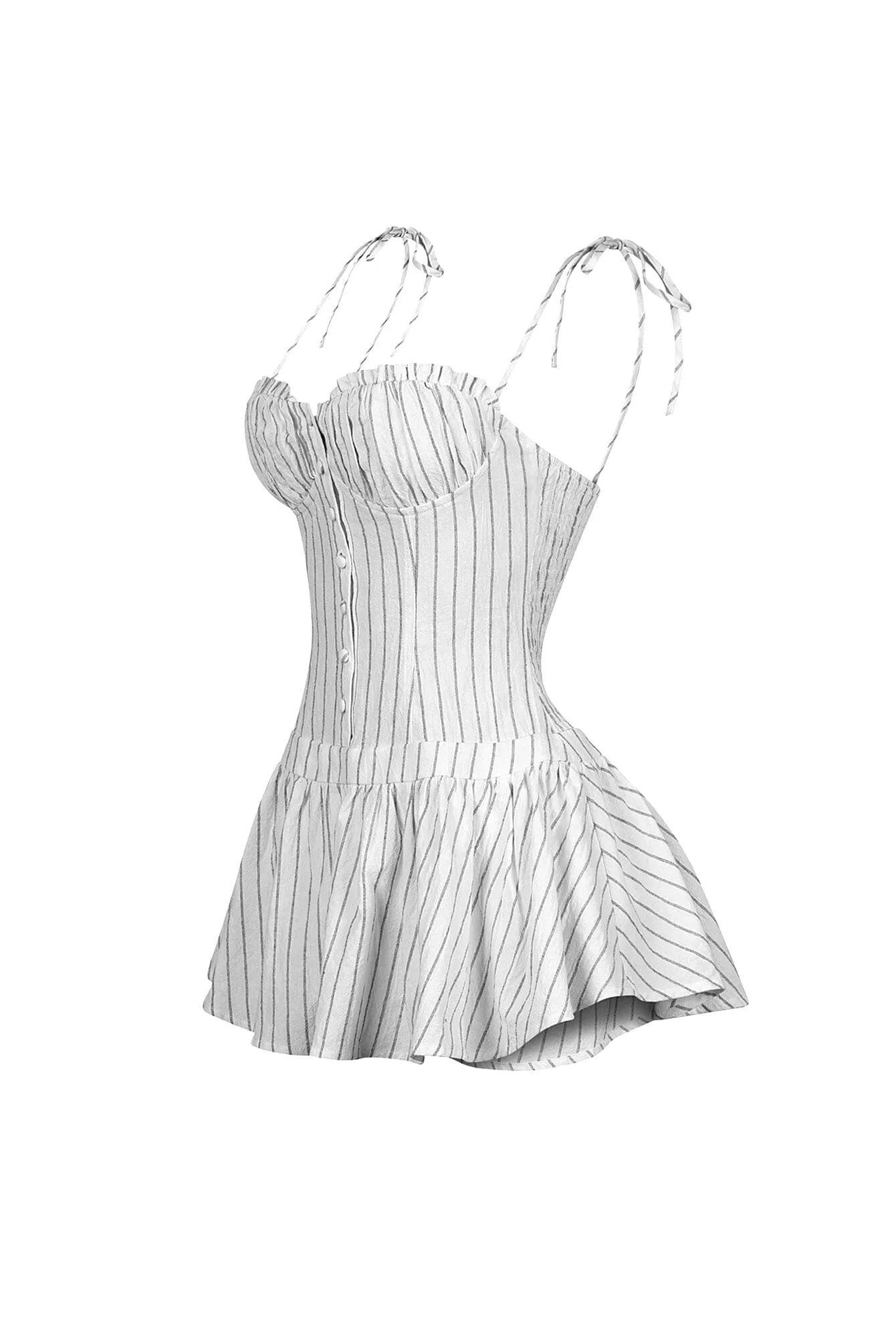Safi Linen Smocking Bustier Mini Dress