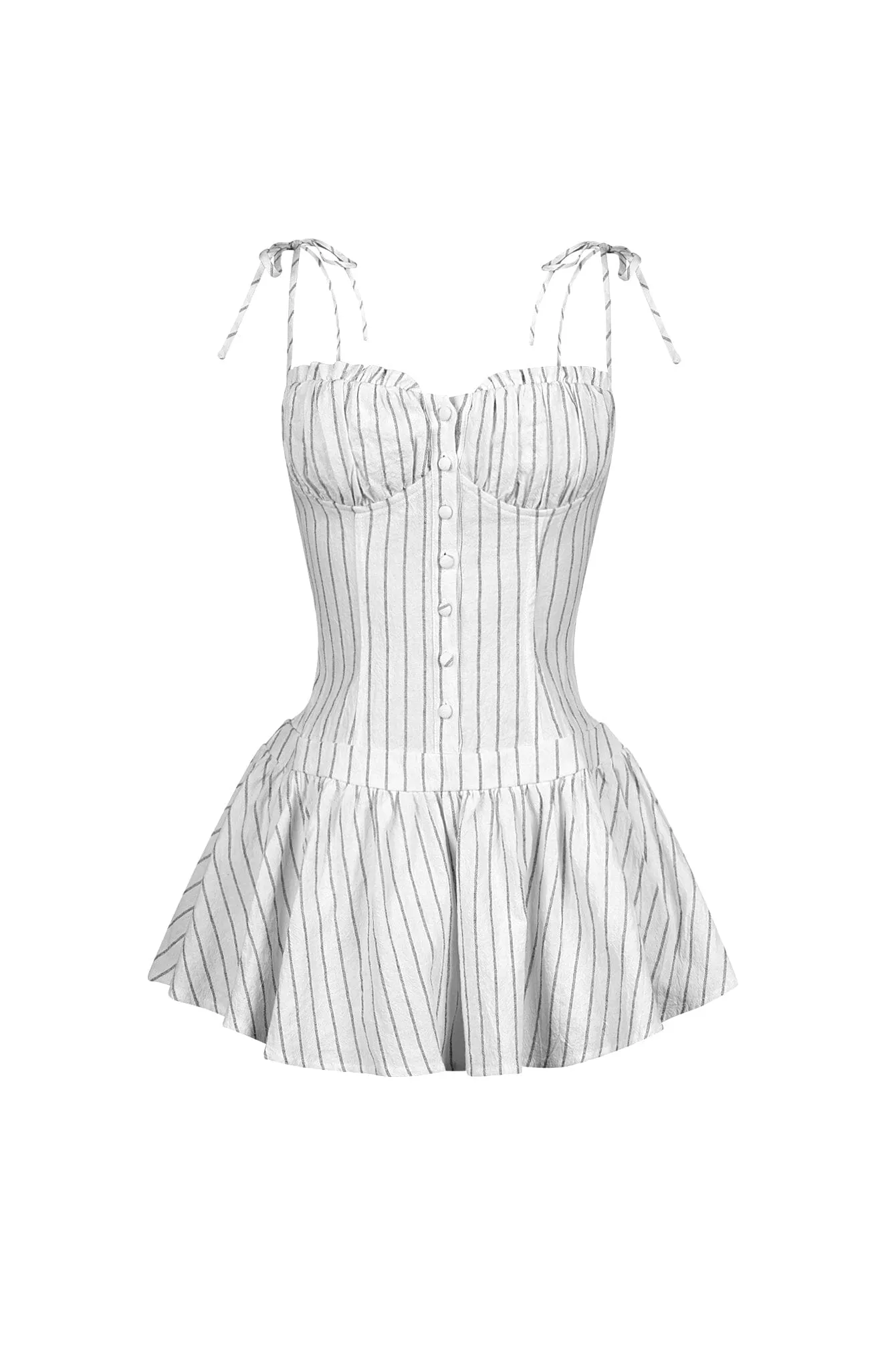 Safi Linen Smocking Bustier Mini Dress