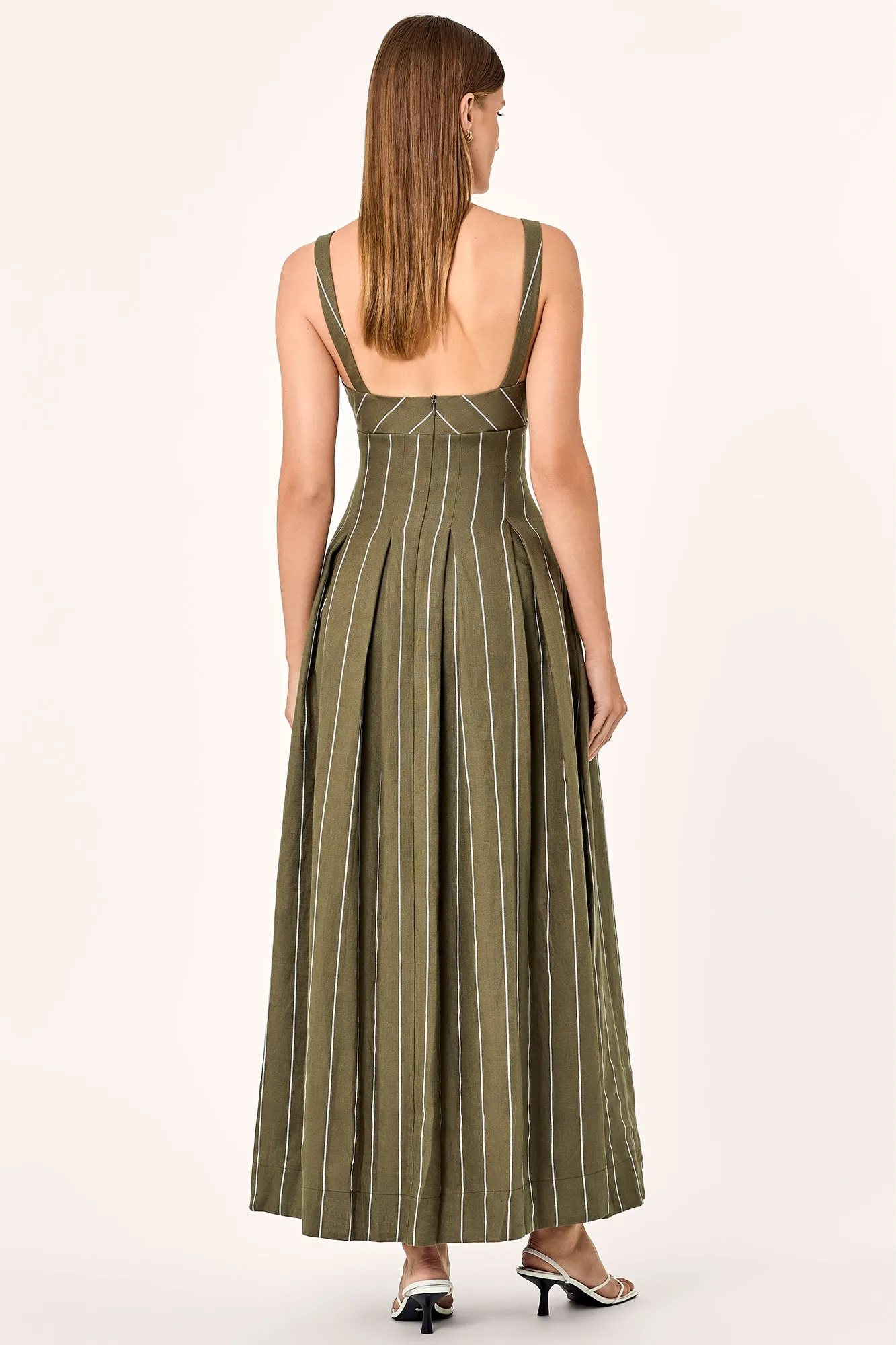 Selene Dress - Olive/Milk
