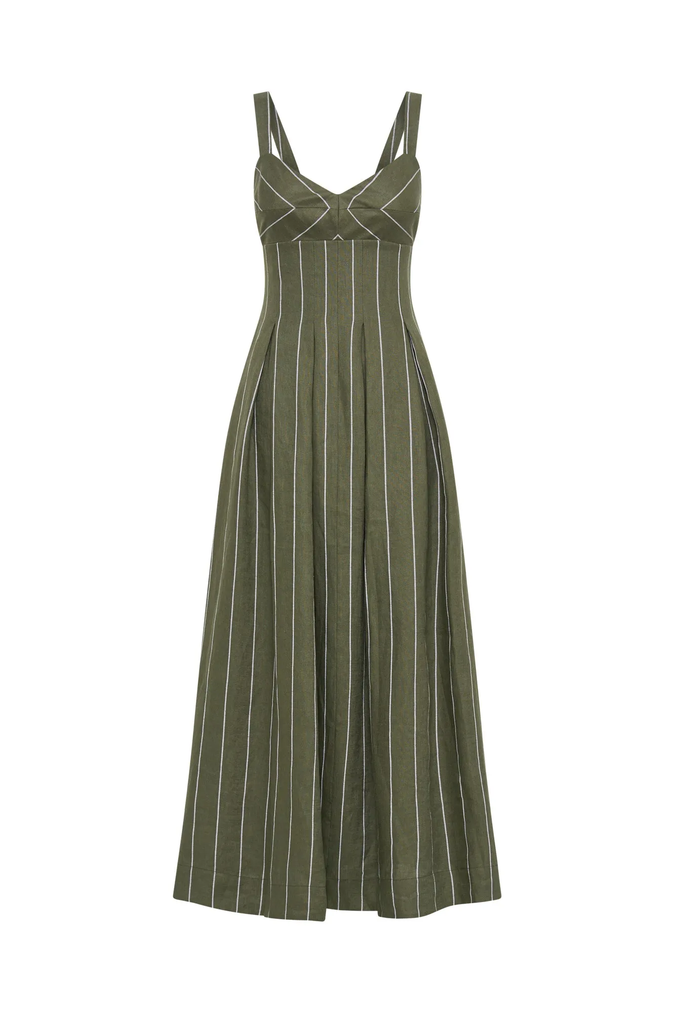 Selene Dress - Olive/Milk
