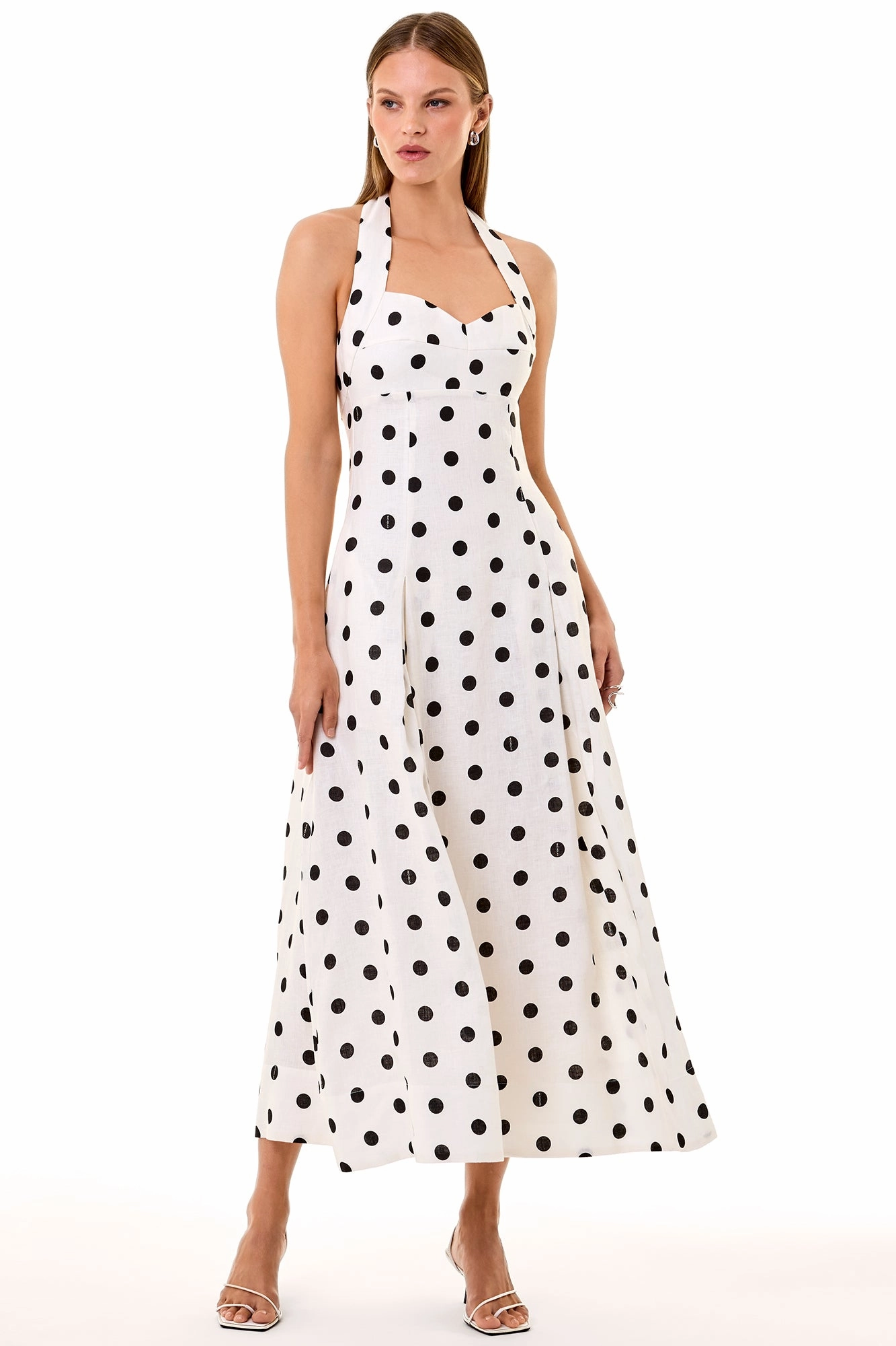 SERAPHINA DRESS - IVORY BLACK POLKA DOT