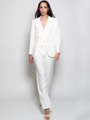 Single-Breasted Cream Blazer