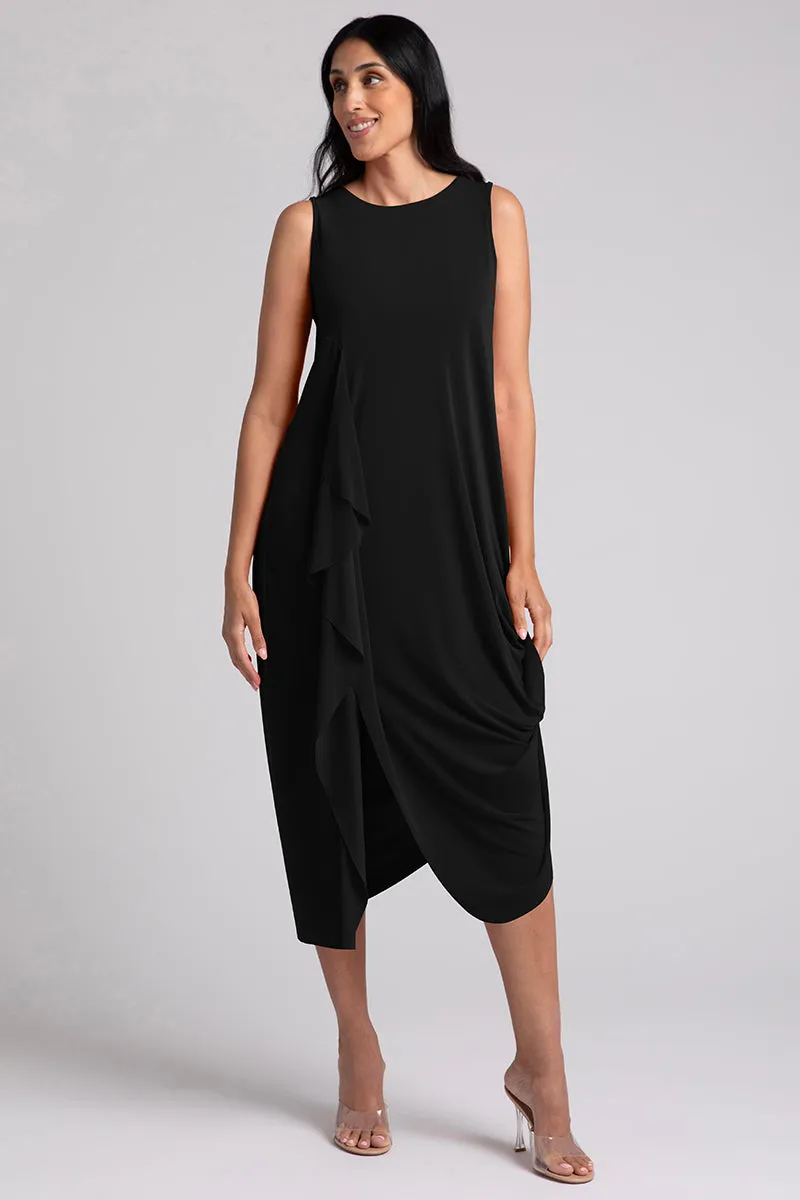Sleeveless Drama Dress | Black