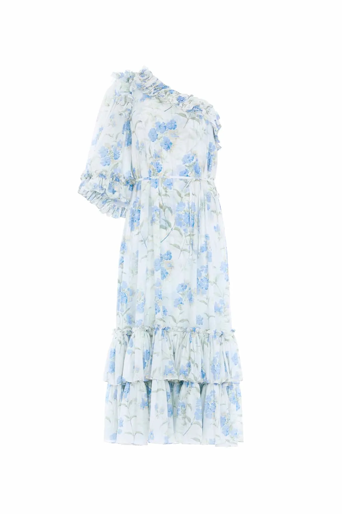 Summer Posy Chiffon One-Shoulder Ballerina Dress