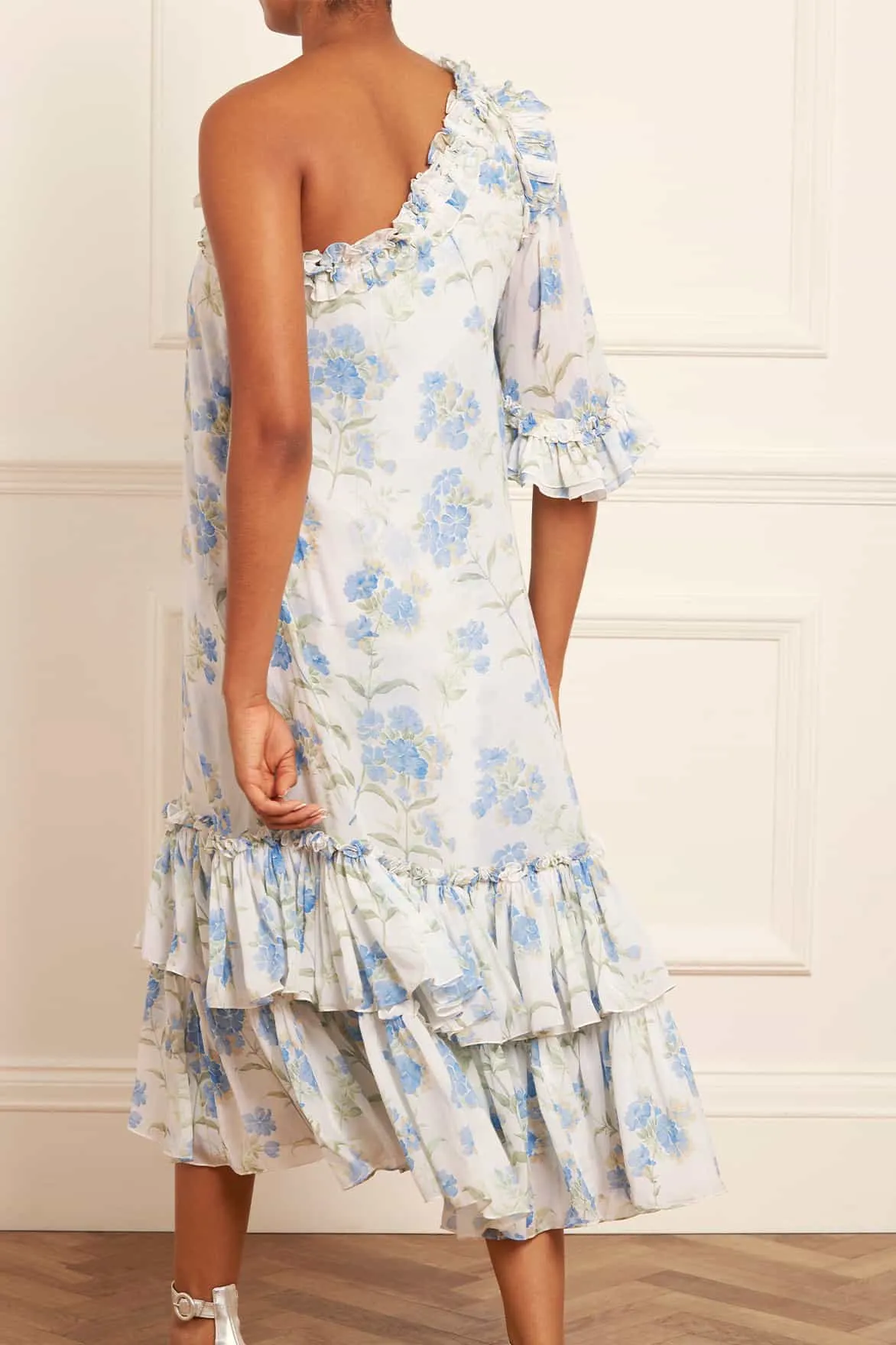 Summer Posy Chiffon One-Shoulder Ballerina Dress