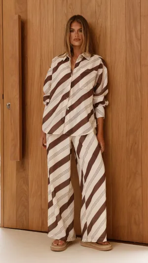 Torrey Wide Leg Pants - Cream/Cacao