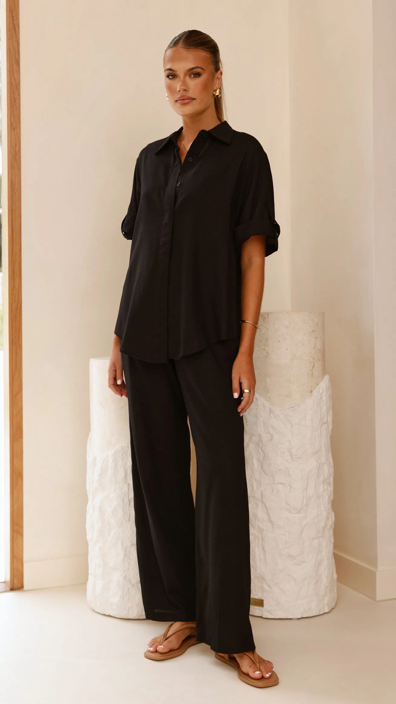 Vallerie Button Up Shirt - Black