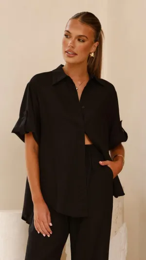 Vallerie Button Up Shirt - Black