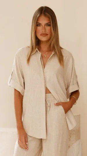 Vallerie Button Up Shirt - Natural